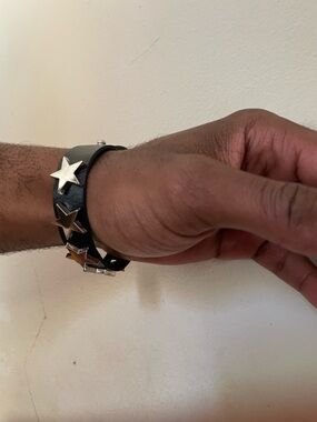 Brand new!! Black Leather Star Stud Wrap Bracelet